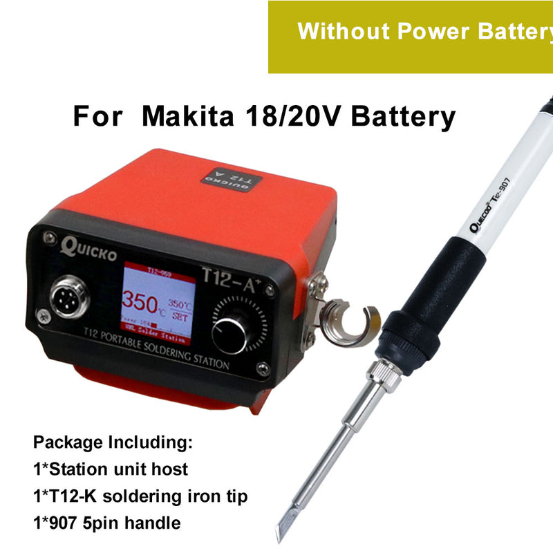 STM32 V3 T12-A+ Cordless Soldering Station Solder Iron for Dewalt/Makita/Milwaukee/Devon Li-ion Battery 18/20V Max for DIY Repair