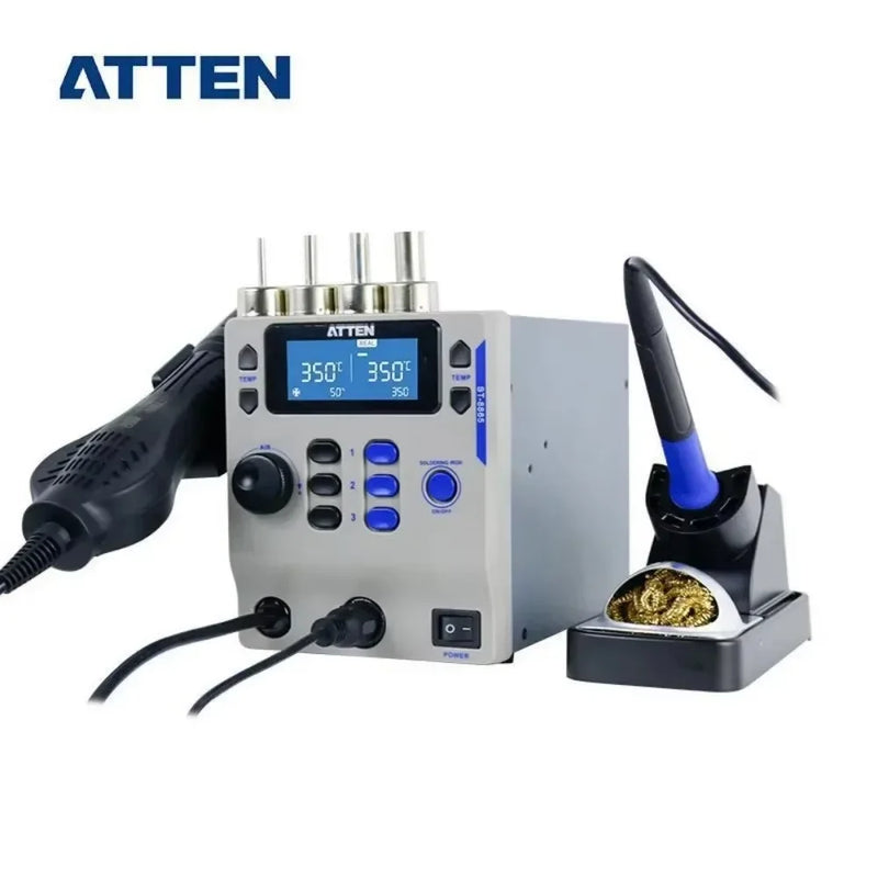 ATTEN ST-8865 2 in 1 electric soldering iron lead-free hot air gun soldering station Intelligent digital display rework station