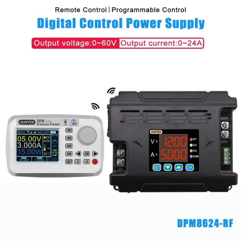 JUNTEK DPM8624 60V24A Programmable DC DC Digital Adjustable Step Down Voltage Power Supply Buck Converter 485 Communication