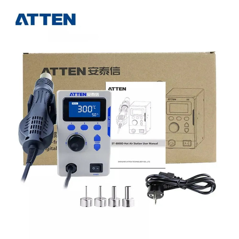 ATTEN 800W ST-8800D Heat Gun Adjustable Temperature Air Volume Anti-Static Hot Air Station BGA Solder Rework Station 110/220V