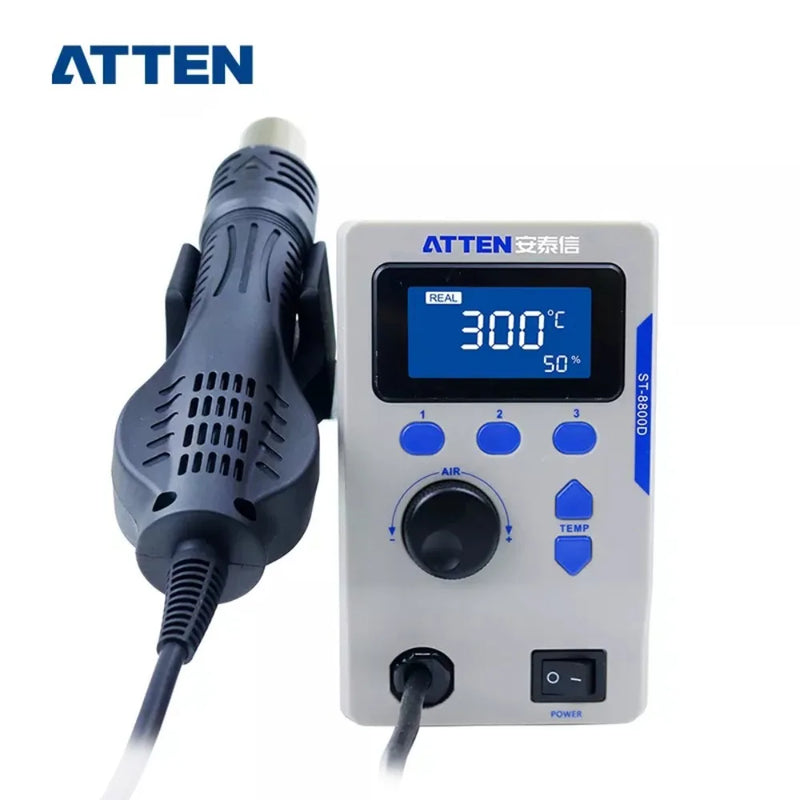ATTEN 800W ST-8800D Heat Gun Adjustable Temperature Air Volume Anti-Static Hot Air Station BGA Solder Rework Station 110/220V