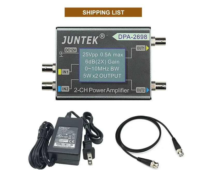 JUNTEK DPA-2698 High-Power Functional Signal Generator Dual Channel DDS Power Amplifier DC Power Amplifier 10MHz