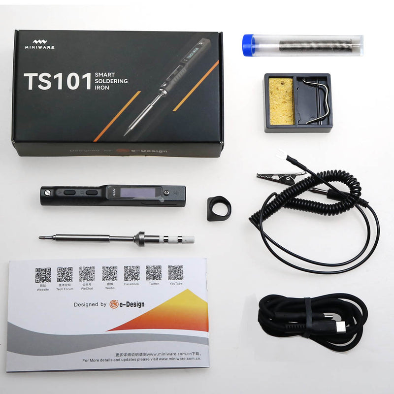 Original TS101 Mini USB Electric Soldering Iron Adjustable Temperature Portable Digital Solder Station B2 Tip 65W TS100 Upgrade
