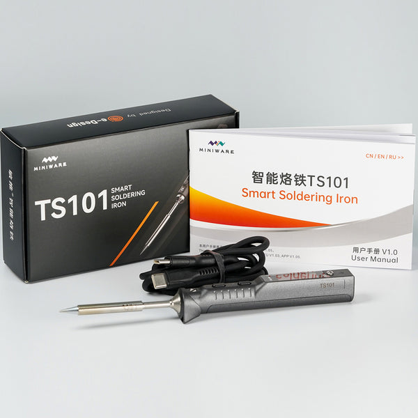 Original TS101 Mini USB Electric Soldering Iron Adjustable Temperature Portable Digital Solder Station B2 Tip 65W TS100 Upgrade
