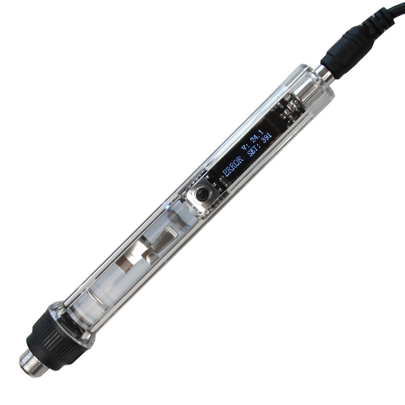 DC 12-24V 72W T12 Mini electric soldering iron adjustable temperature With OLED digital display Transparent plastic shell handle