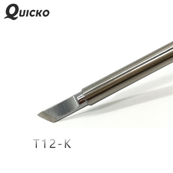 QUICKO T12-K Shape K Series Electronic Soldering Tips Iron Welding Tools for FX907/9501 Handle LED&amp;OLED station 7s melt tin