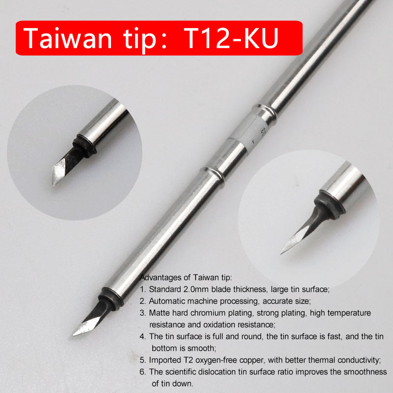 QUECOO Taiwan Black T12-KU/K/BC2/J02/ILS soldering Tip Welding head for all T12 High-grade series soldering station